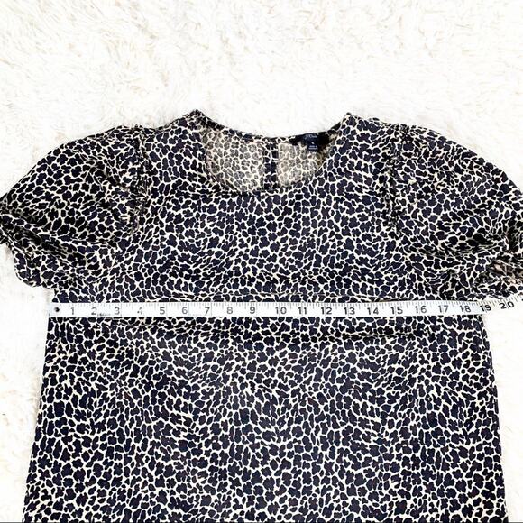 J. CREW Black & Tan Leopard Print Keyhole Back Top size Small - Picture 6 of 8